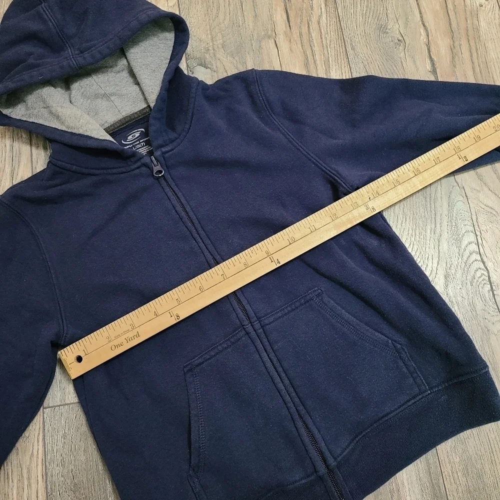 Kids Navy Blue Zip Up Hoodie